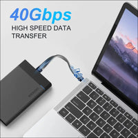 2Pack Male to Male 0.4Ft USB C Flex Adapter, Compatible with Thunderbolt 4/3, USB4/3, Support 240W Fast Charging, 8K Display, 40Gbps Data Transfer。