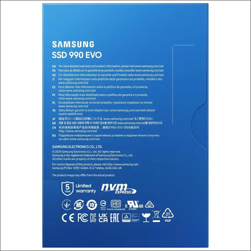 2TB Samsung 990 Evo PCIe Gen5 NVMe SSD MZ-V9E2T0BW