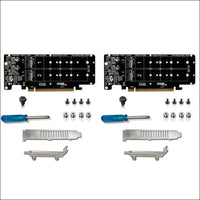 2X PCIE X16 to M.2 M-Key NVMEx4 SSD 2U Server Riser Card Double-Sided 4-Disk NVME PCI-EX16 Split Card - simple