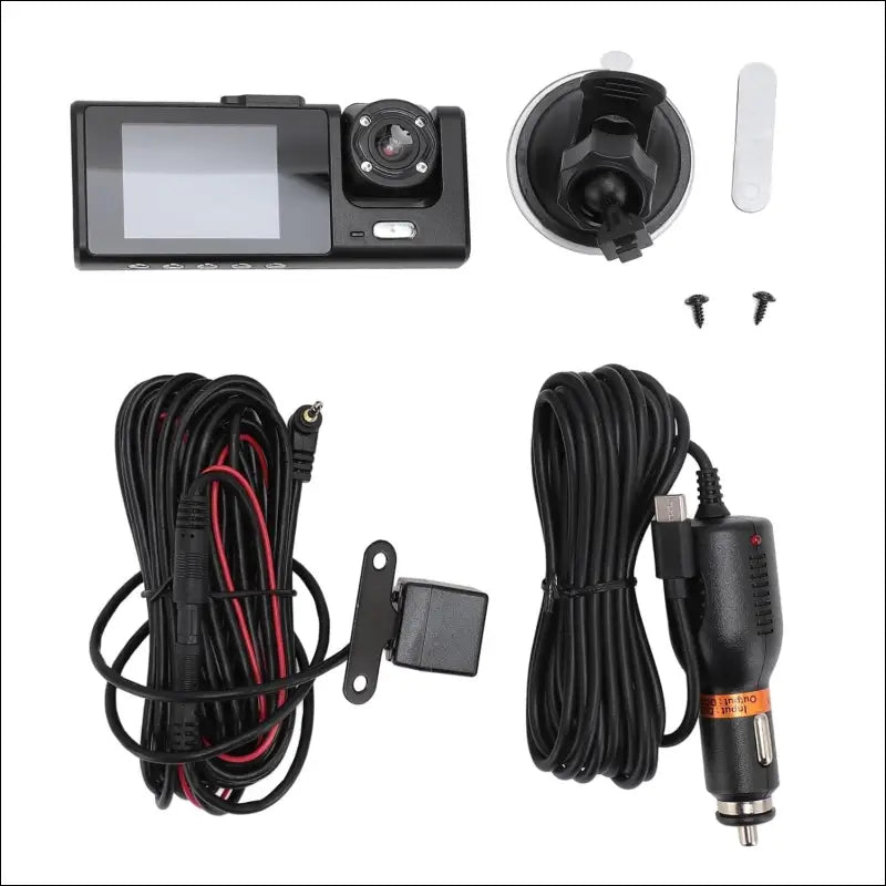3 Channel Dash Cam Front and Rear Indoor, 1080P HD Dash Cam for Cars, 170° Wide Angle, Triple Dash Cam with IR Night Vision, 24 Hour Parking, Loop, G-Sensor