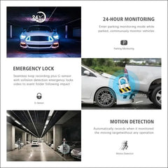 3 Channel Dash Cam Front and Rear Indoor, 1080P HD Dash Cam for Cars, 170° Wide Angle, Triple Dash Cam with IR Night Vision, 24 Hour Parking, Loop, G-Sensor