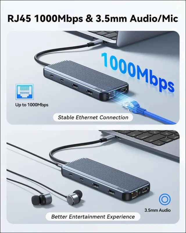3 HDMI Docking Station Triple Monitor, USB C Dock 3 Monitor, 12-in-1 Laptop Docking Station Dual Monitor to 3 HDMI,10Gbps Type-C,USB 3.1,USB 2.0,100W PD,Ethernet,Audio,SD,TF Slots for Dell HP Lenovo