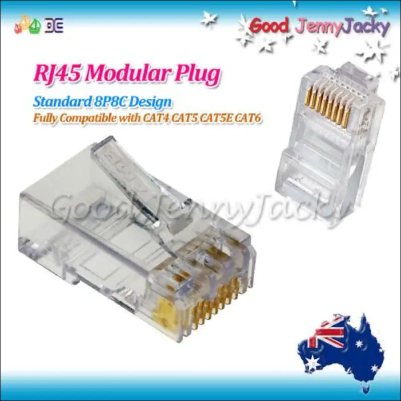 30 x AMP Gold-plated RJ45 CAT6 CAT5 CAT5E Modular Plugs Network Connector 8P8C