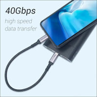 30Cm USB 4 Cable 2 Packs,  240W USB C to USB C Cable, 40Gbps High Speed Data Transfer and Single 8K or Dual 4K Display Video Output Compatible with Thunderbolt 4