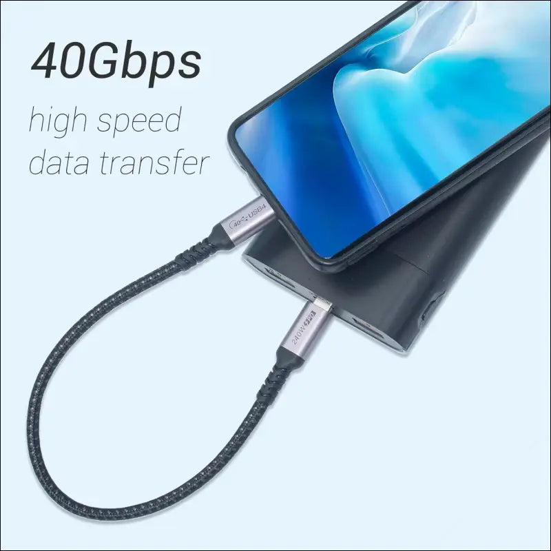 30Cm USB 4 Cable 2 Packs,  240W USB C to USB C Cable, 40Gbps High Speed Data Transfer and Single 8K or Dual 4K Display Video Output Compatible with Thunderbolt 4