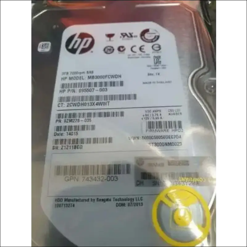 3TB HP SAS 7200RPM MB3000FCWDH