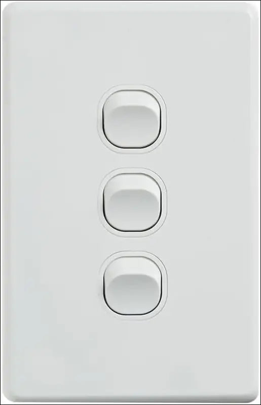 4C | Classic 3 Gang Switch 250V 16AX - Vertical - 10 Pack with 10 Free C-Clips
