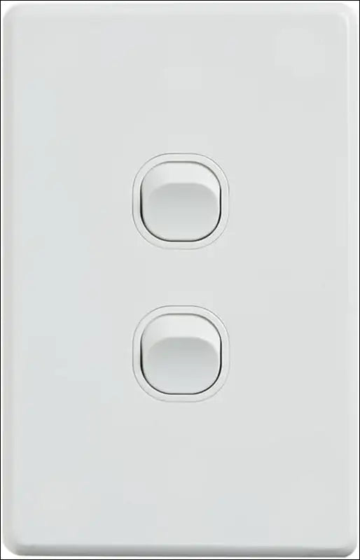4C Classic Vertical 2 Gang Switch 250V 16AX - Pack of 10 with 10 Complimentary C-Clips