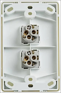 4C Classic Vertical 2 Gang Switch 250V 16AX - Pack of 10 with 10 Complimentary C-Clips
