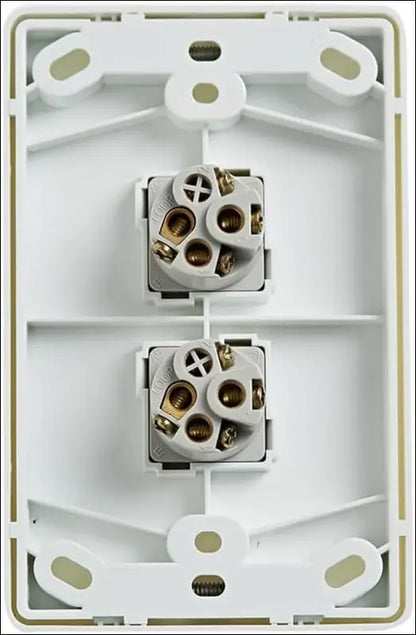 4C Classic Vertical 2 Gang Switch 250V 16AX - Pack of 10 with 10 Complimentary C-Clips