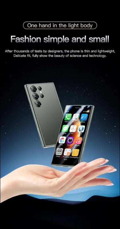 4G Mini Smartphone Unlocked 2GB +16GB Small Cell Phones, 3.0'' Quad Core/Dual SIM/Face Recognition (Black)