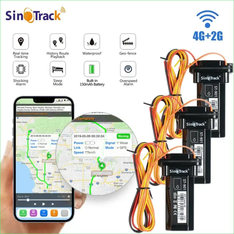 4G SinoTrack 3units ST-901L Mini Car Tracker for SUV Truck Bus GPS 4PIN Relay Cut Engine - simple