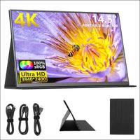 4K Portable Display, 14.5" 3840x2400 FHD Laptop Monitor, USB C HDMI Computer Display, HDR Eye Care External Screen with Cover, Gaming Display for PC/PS4/PS/XBOX/Switch
