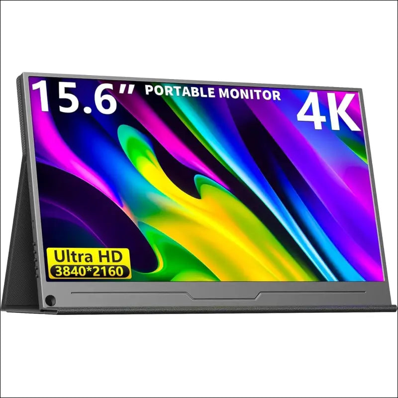 4K Portable Gaming Monitor, 15.6" Laptop Monitor, Dual USB C HDMI Second Computer Screen, VESA Gaming Display with Speakers, Travel Monitor for PS4/5 Xbox Switch MAC PC Phone