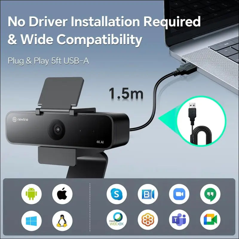 4K Webcam with AI & Gesture