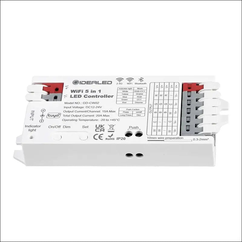 5 in 1 RGBWW Smart WiFi LED Controller,Smart Wireless Controller for RGBCCT RGBW RGB CCT Streifen LED Single Color,Work Controlled by APP/Voice with Alexa/Google Assistant