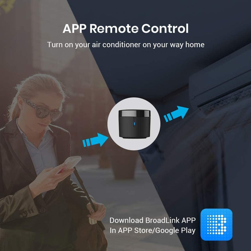 Broadlink RM4 Mini S | Universal Smart IR Remote Hub with Temperature & Humidity Sensor | Works with Alexa & Google Home (Australia Stock)