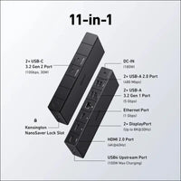 568 USB-C Docking Station (11-in-1, USB4), Up to 100W Charging for Laptop, 40Gbps Data Transfer, Ethernet, Single 8K, Triple 4K Display, 6 USB Ports for Windows Laptop and More(Gray)