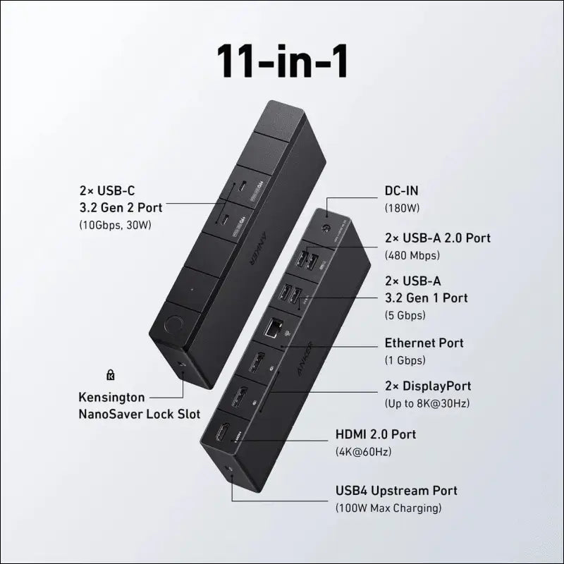 568 USB-C Docking Station (11-in-1, USB4), Up to 100W Charging for Laptop, 40Gbps Data Transfer, Ethernet, Single 8K, Triple 4K Display, 6 USB Ports for Windows Laptop and More(Gray)