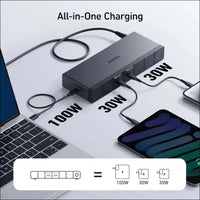568 USB-C Docking Station (11-in-1, USB4), Up to 100W Charging for Laptop, 40Gbps Data Transfer, Ethernet, Single 8K, Triple 4K Display, 6 USB Ports for Windows Laptop and More(Gray)