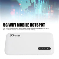 5G WiFi 6 Mobile Access Point, 6100MAh Pocket Portable Router Compatible with 16 Devices, Portable Hotspot Router with SIM Card Slot
