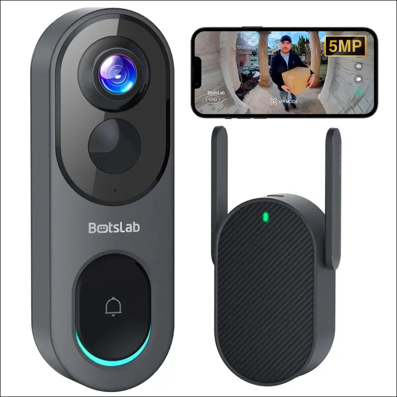 5MP Video Doorbell Camera Wireless, No Monthly Fee, 1:1 Head-to-Toe with 180° Angle, 210-Day Battery Life, 32GB Local Storage, 2.4/5G WiFi, Motion Detection, Easy Installation,...