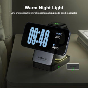 3-in-1 Magnetic Wireless Charging Station | Fast Charger for iPhone & Apple Watch