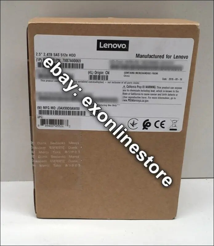 7XB7A00069 - 2.4TB 10K SAS 12Gb Hot Swap 512e HDD for ThinkSystem