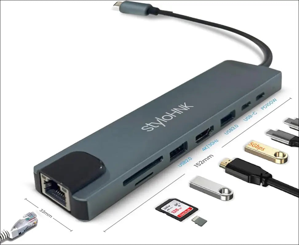 8-in-1 USB-C Docking Station – Dual Monitor Laptop Docking Station with HDMI, USB Hub, USB-C Dock Adapter, USB Dock for Laptops