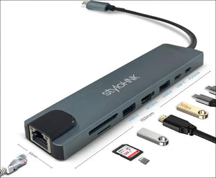 8-in-1 USB-C Docking Station – Dual Monitor Laptop Docking Station with HDMI, USB Hub, USB-C Dock Adapter, USB Dock for Laptops
