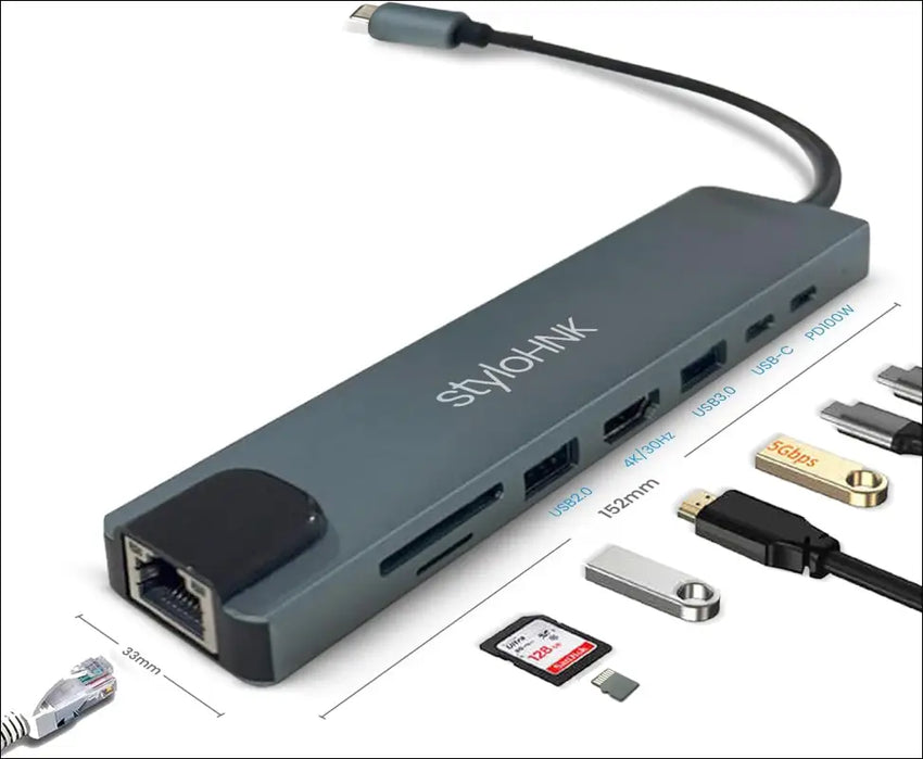 8-in-1 USB-C Docking Station – Dual Monitor Laptop Docking Station with HDMI, USB Hub, USB-C Dock Adapter, USB Dock for Laptops