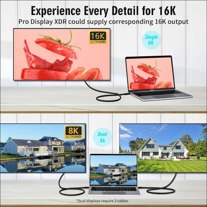 80Gbps Thunderbolt 5 Compatible Cable with up to 120Gbps Bandwidth Amplification and 240W Charging Power Compatible with Thunderbolt 4, USB 4 and USB-C (2M)