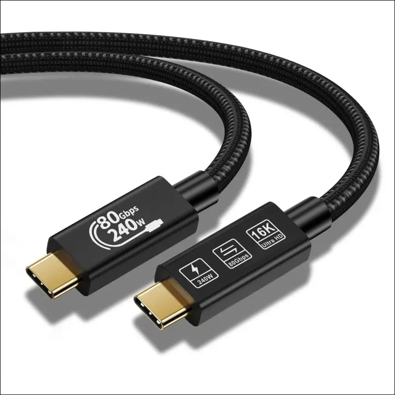 80Gbps Thunderbolt 5 Compatible Cable with up to 120Gbps Bandwidth Amplification and 240W Charging Power Compatible with Thunderbolt 4, USB 4 and USB-C (2M)