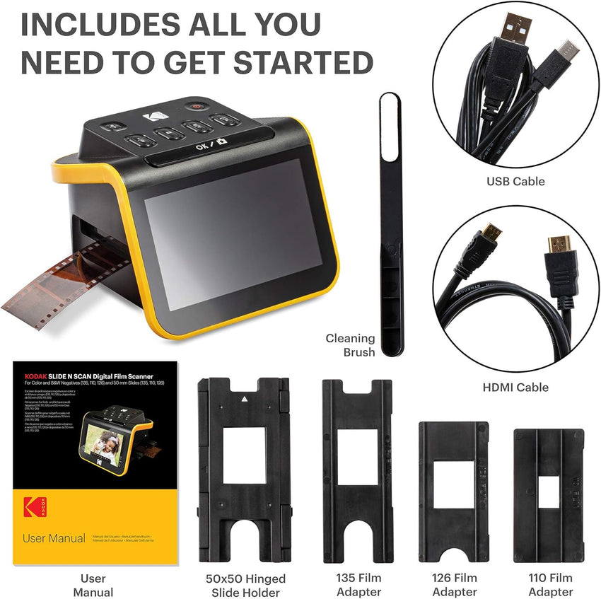 Kodak Slide N SCAN Digital Film Scanner | 22MP High-Res Photo Converter with 5” LCD