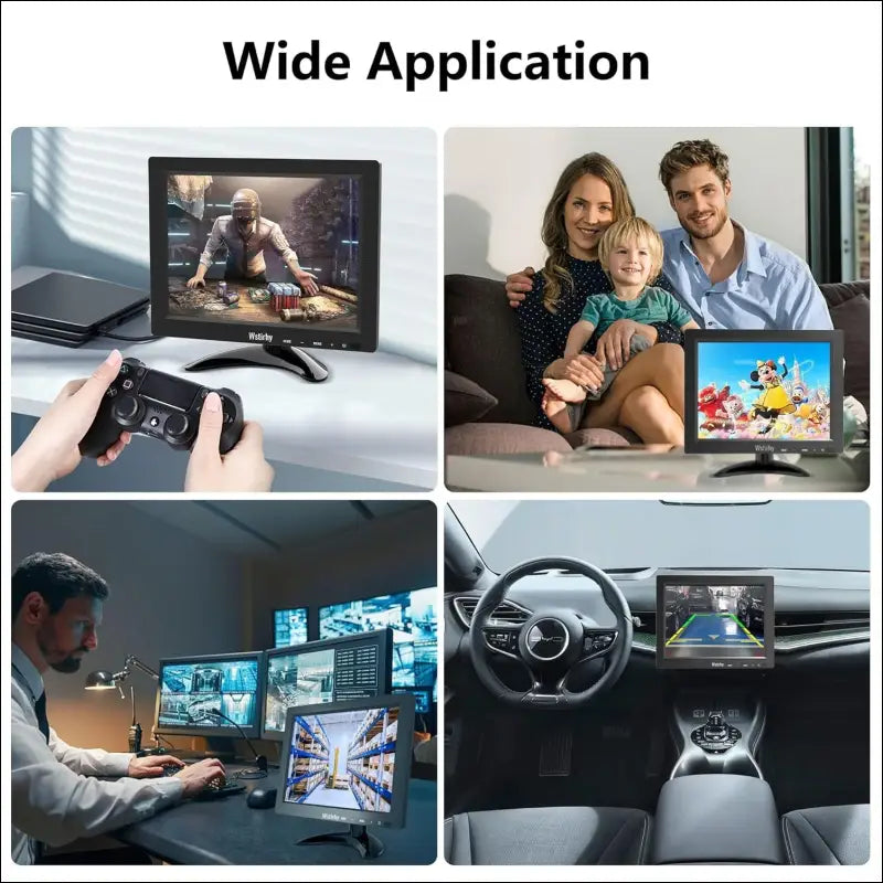 9.7 Inch Monitor 1024 x 768 LED Screen with HDMI VGA AV BNC USB, CCTV Monitor for PC, Computer, Integrated Speaker