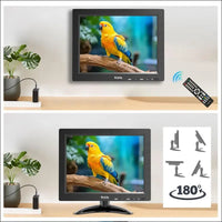 9.7 Inch Monitor 1024 x 768 LED Screen with HDMI VGA AV BNC USB, CCTV Monitor for PC, Computer, Integrated Speaker