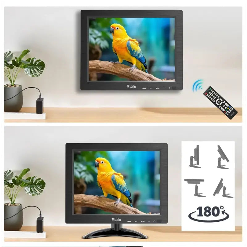9.7 Inch Monitor 1024 x 768 LED Screen with HDMI VGA AV BNC USB, CCTV Monitor for PC, Computer, Integrated Speaker