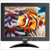 9.7 Inch Monitor 1024 x 768 LED Screen with HDMI VGA AV BNC USB, CCTV Monitor for PC, Computer, Integrated Speaker