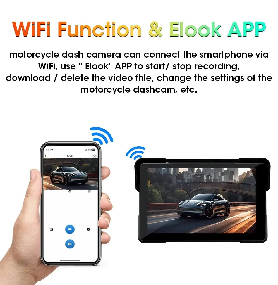 5/7 inch Carplay Motorcycle DVR Navigation GPS Wireless CarPlay Android Auto Airplay Display Screen Portable Moto