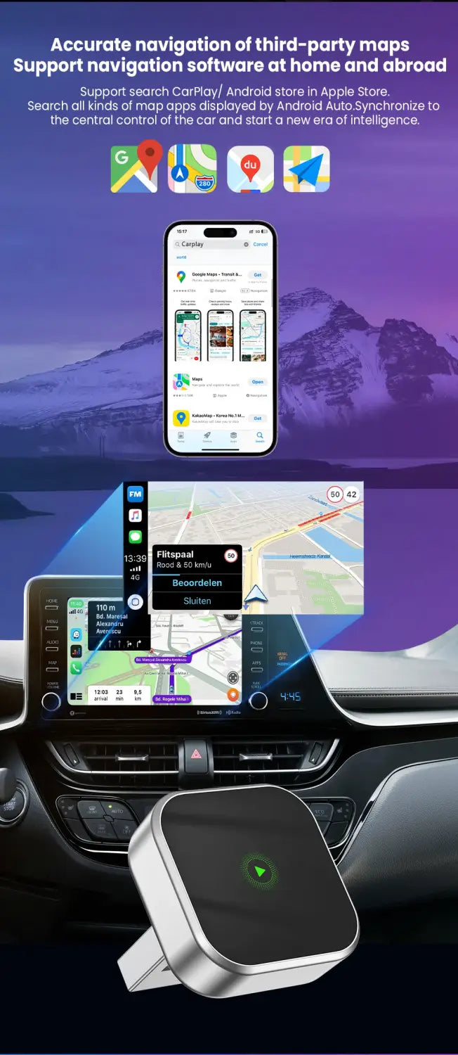 CarPlay Android Auto Wireless Adapter Plug And Play Bluetooth WiFi Connection For Kia Jeep Audi Volvo Peugeot Opel