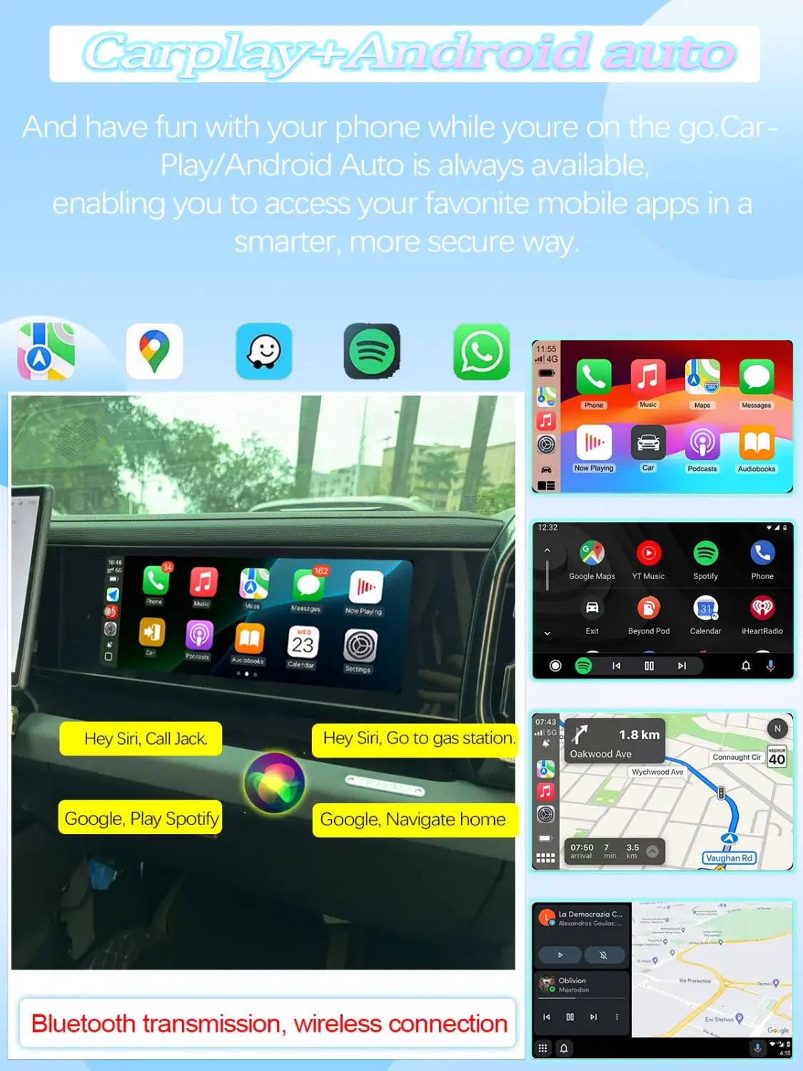 12.3 ’Jetour Traveler/Shanhai T2 Passenger Entertainment Screen Multimedia Player Touch 64GB Android 12 CarPlay Plug