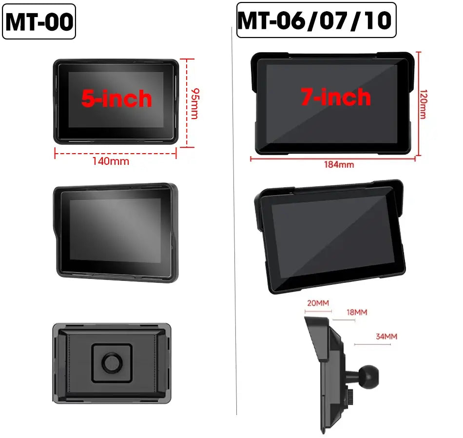 5/7 inch Carplay Motorcycle DVR Navigation GPS Wireless CarPlay Android Auto Airplay Display Screen Portable Moto