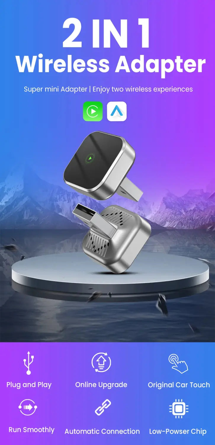 CarPlay Android Auto Wireless Adapter Plug And Play Bluetooth WiFi Connection For Kia Jeep Audi Volvo Peugeot Opel
