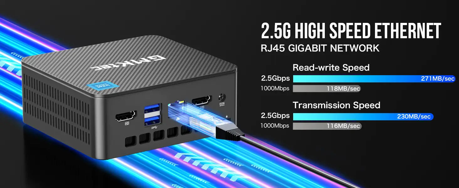 GMKtec Mini PC Intel N150 Windows 11 Pro (3.6GHz) 16GB DDR4 1TB PCIe M.2 NVMe SSD Desktop Computer 4K Dual HDMI