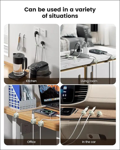 Adjustable Magnetic Cable Clips - Pack of 6
