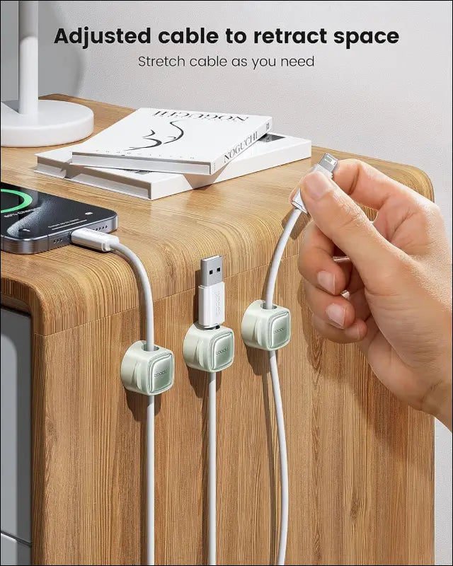 Adjustable Magnetic Cable Clips - Pack of 6
