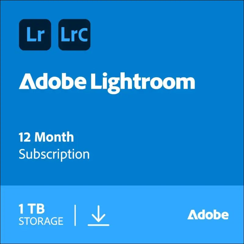 Adobe Lightroom + Lightroom-Classic 1 TB storage - AI-assisted photo editor - 1 Year Subscription - [Digital Download]