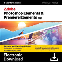 Adobe Photoshop 2025 & Premiere Elements 2025 - Student & Teacher Edition - 1 Device - 1 User - 3-Year Term Licence [Digital Download]