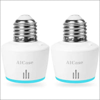 AICase Smart Wifi E27/E26 Light Socket, [2 Pack]Intelligent Wlan Home Remote control Light Lamp Bulb Holder Compatible with Alexa and Google Home-White