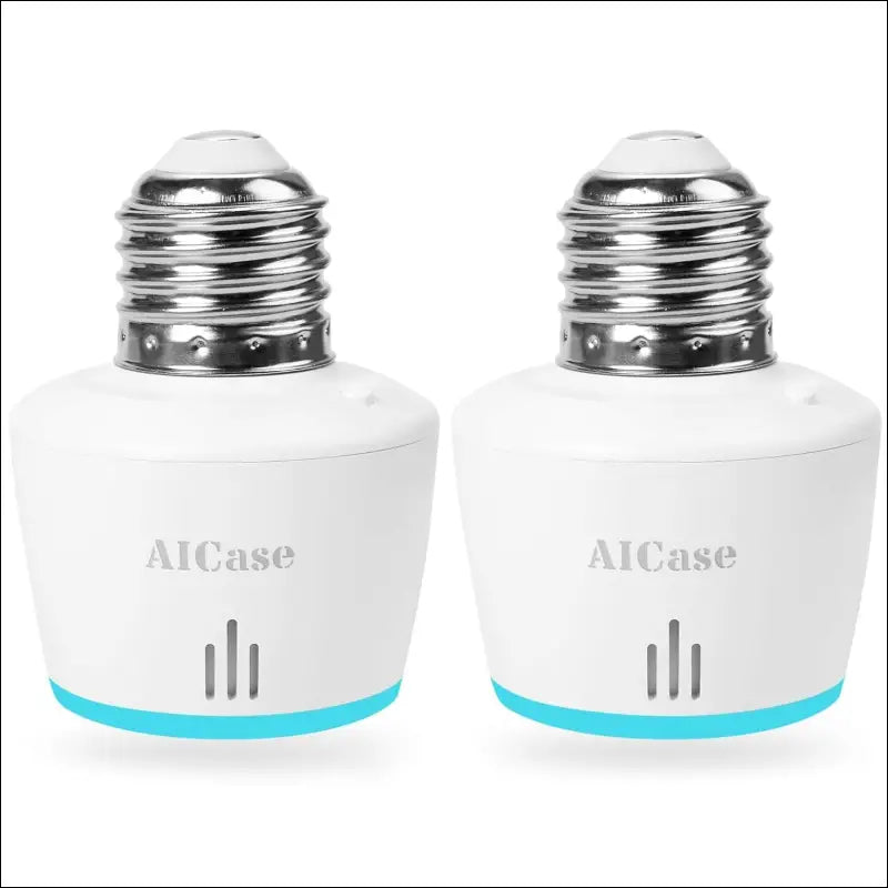 AICase Smart Wifi E27/E26 Light Socket, [2 Pack]Intelligent Wlan Home Remote control Light Lamp Bulb Holder Compatible with Alexa and Google Home-White